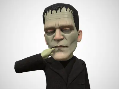 Cartoon Frankenstein rigged animated low poly Low-poly 3D model