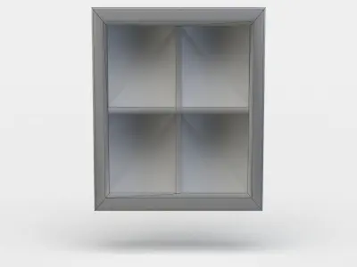 Window old with metal frame Low-poly 3D model