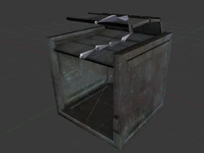 Door component 2 rigged and animated Free low-poly 3D model