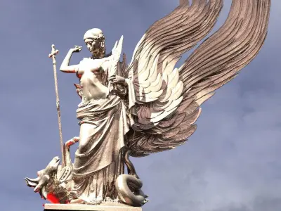 Angel slaying Dragon Sculpture 4 3D model