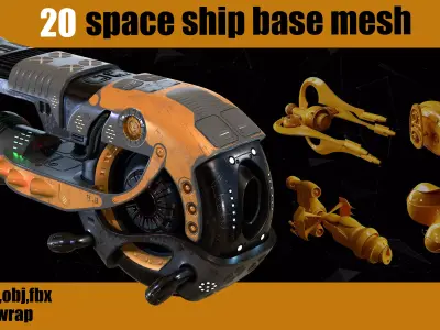 20 space ship Base Mesh   VOL04 3D model