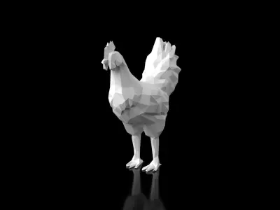 Chiken Low Poligonal Low-poly 3D model