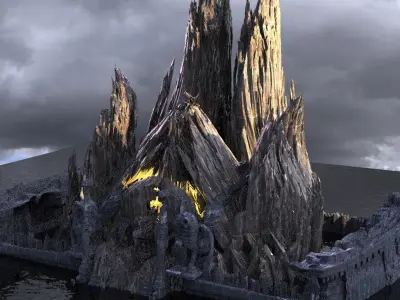 Rub al Khali desert Cliffs Rocks 3D model