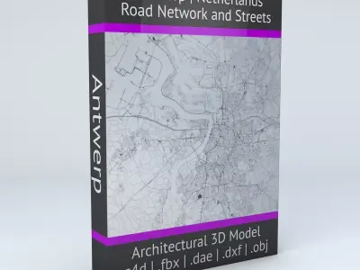 Antwerp Road Network and Streets 3D model