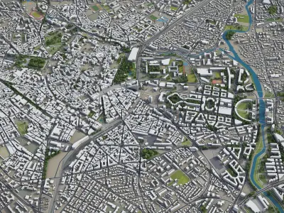Montpellier - 3D City Model Low-poly 3D model