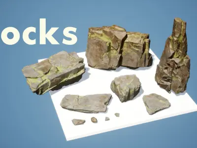 Rocks Pack Low-poly 3D model purchase