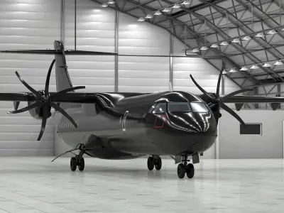  Maritime Patrol Aircraft with Twin Turboprops Black Rigged 