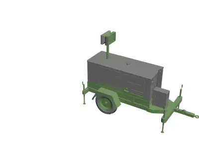 CONSTRECTION EQUIPMENT AND TRAFIC WARRINERS  Low-poly 3D model