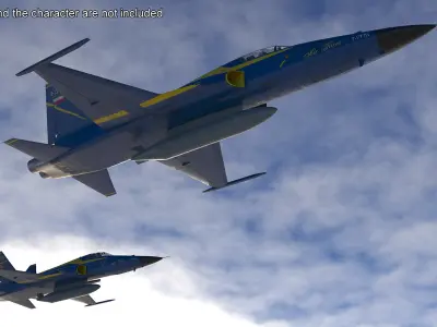  HESA Saeqeh Iranian Combat Aircraft Blue Rigged 