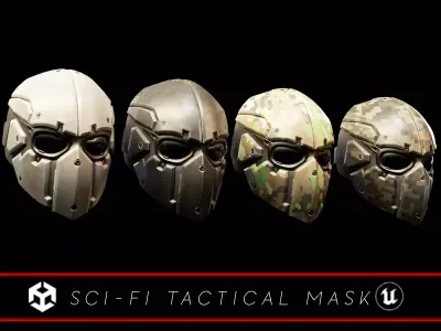 Sci-Fi Tactical Mask - 11 Colors Low-poly 3D model