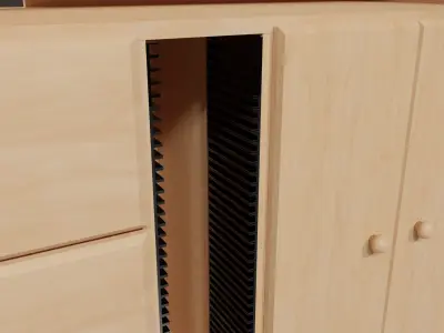 Multi-cabinet wooden entertainment center with drawers Low-poly 3D model