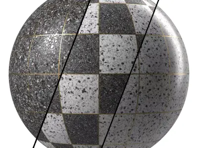 Terrazzo Materials 9- Tiling By Metal Gaps  Pbr 4k Seamless Texture