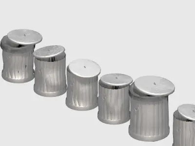 Galvanize multiple outdoor street dust garbage Low-poly 3D model