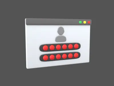 Website Login Incorrect Password Icon v1 001 Low-poly 3D model