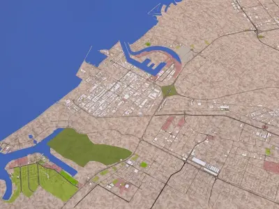 Umm Al Quwain City UAE Low-poly 3D model