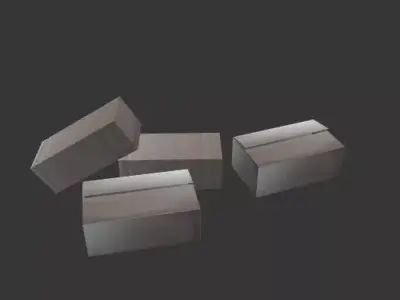 Cardboard boxes Low-poly 3D model