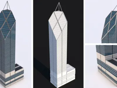 30 NYC Skyscrapers Buildings Low-poly 3D model
