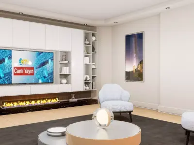 living room Low-poly 3D model 13