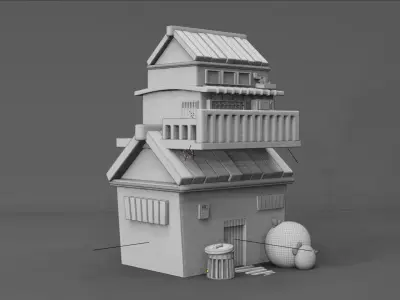 Stylize Wooden House  3D model