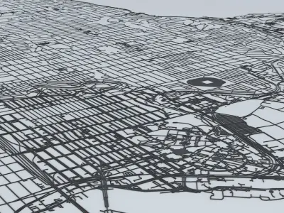 Seattle Road Network and Streets 3D model