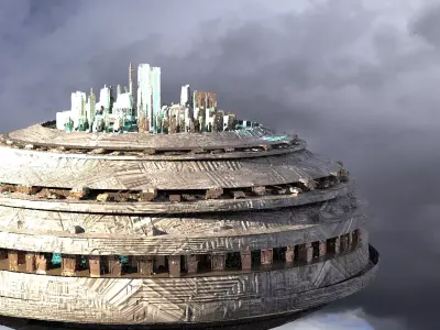 Floating Future Cityscape 3D model