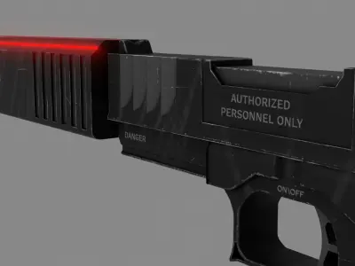 Sci-fi Pistol Weapon 3d Model Low-poly 3D model
