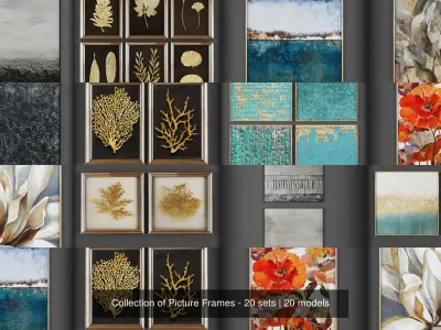 Collection of Picture Frames - 20 sets 3D Model Pack purchase