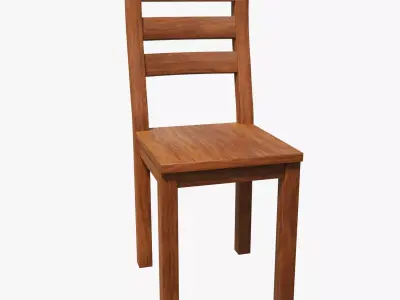 Chair wooden dining 3D model