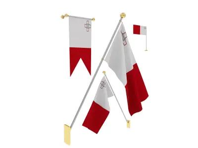 Flags of Malta 3D model