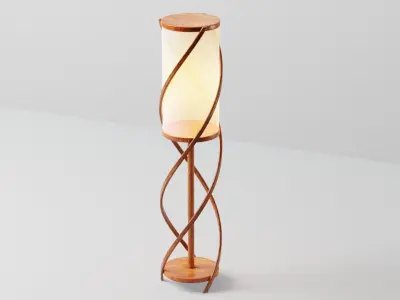 Wooden Spiral Lamp  model 1 Low-poly 3D model
