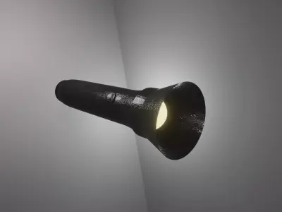 Flashlight wall lamp with light Free low-poly 3D model