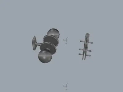 Lockset and  Hinge Free 3D model
