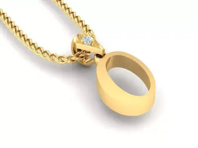 Alphabet V3 Light Gold  Font Pendant O 3D print model