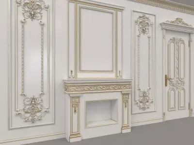 Wall Molding in Classic French style 11 3D model