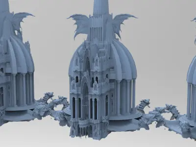 Golden Tower sun temple roof 3D model