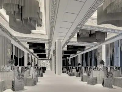 Business Restaurant - Coffee - Banquet  14 3D model