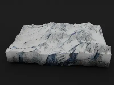 Saser Kangri Low-poly 3D model