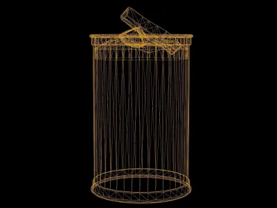 Brasero Game Ready barrel with flame Low-poly 3D model