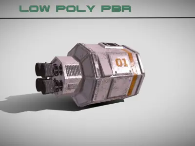 Sci-fi Escape Pod Low-poly 3D model