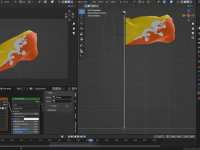 Animated Bhutan Flags 3D model