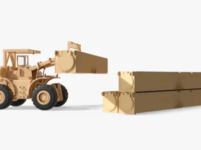  Stacked Missile Canisters and Tactical Hauler Sand 