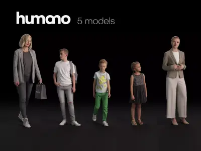 Humano 5-Pack - PEOPLE - DIVERSE - STREET - 5x 3D models 04C