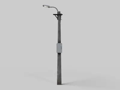 Concrete street lamp Low-poly 3D model
