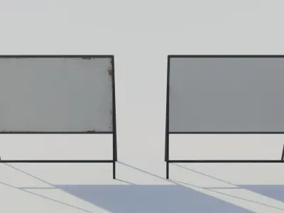 Temporary Traffic Sign - Low-poly PBR Low-poly 3D model