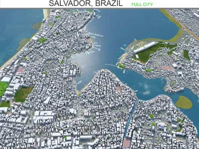 Salvador City Brazil Low-poly 3D model