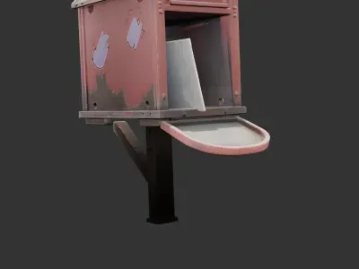 Upside Down Mailbox Low-poly 3D model