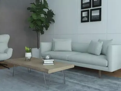 Simple Room Interior Design and Tutorial  Free 3D model