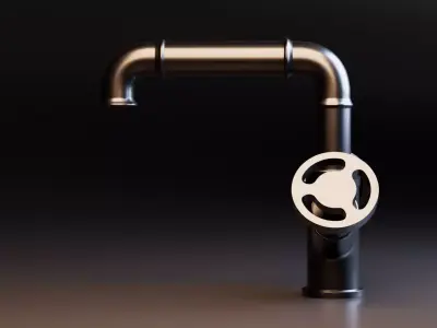 Industrial Faucet Valve Low-poly 3D model