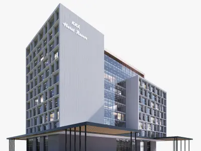 Hotel Low-poly 3D model purchase