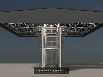 Truck station 3D Model Pack